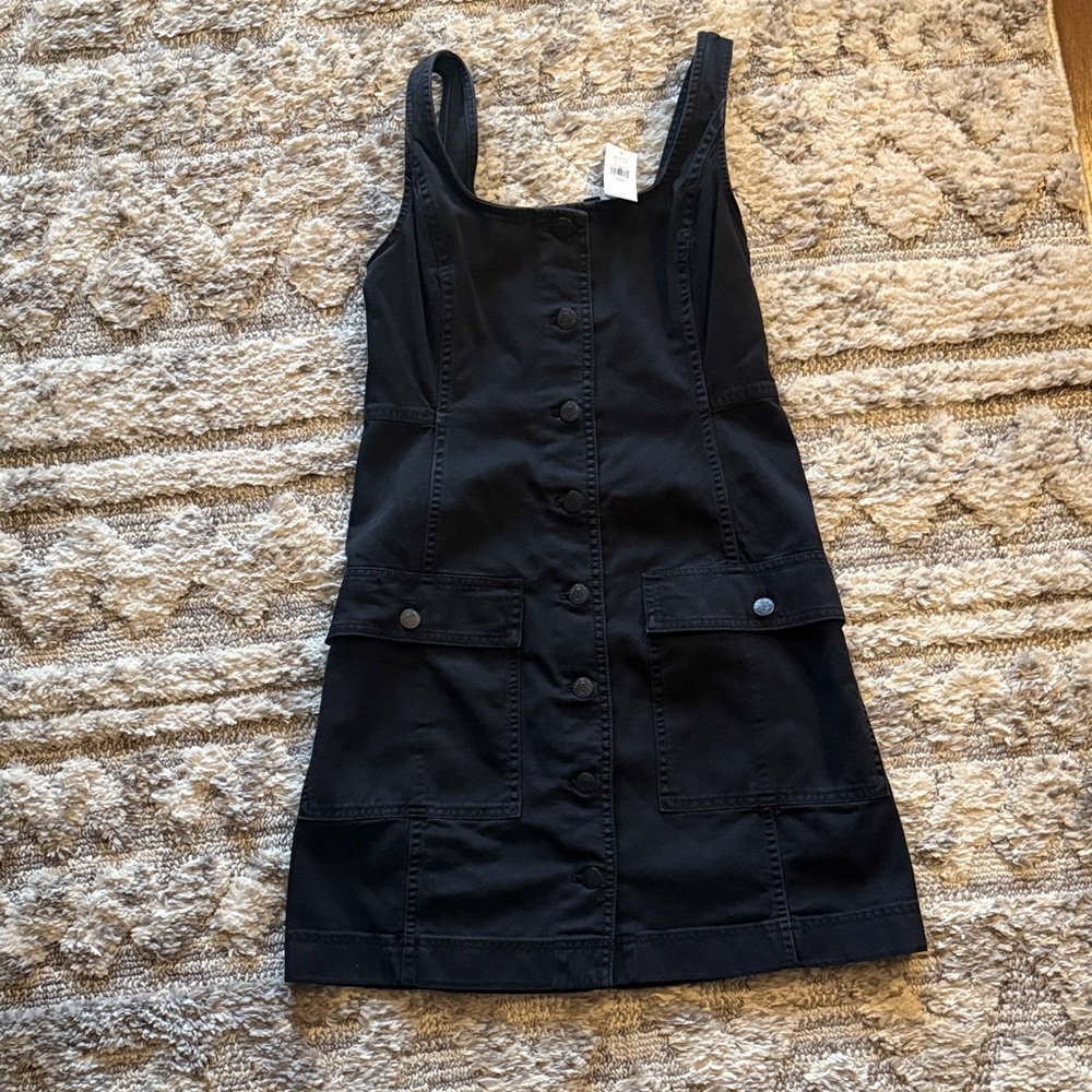 GAP Black Mini Dress with Button Detail